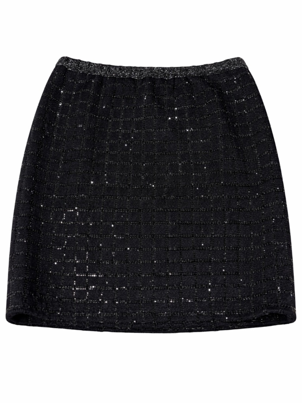 St John Evening Santana Knit Skirt Suit Set Black Metallic Sparkle Size 4 USA - Picture 4 of 14